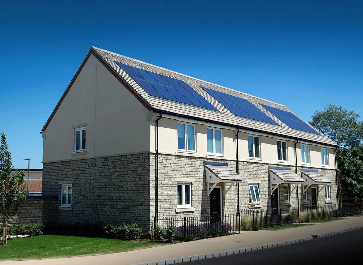 Houses with Clearline fusion solar panels installed
