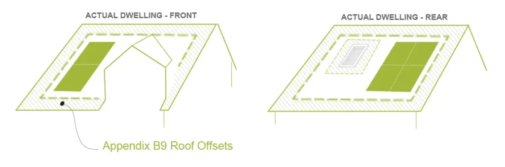 Diagram showing complex house roofs